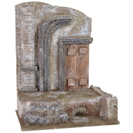 Rudere di tempio antico con portone cm 20x15x26 h per statue 10