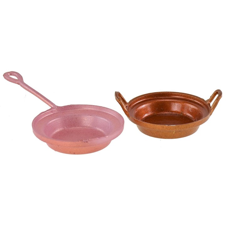 Set of 2 copper-colored saucepans ø 3.5 cm