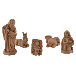 Natività 5 soggetti serie 3 cm color cotto