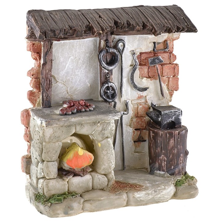 Blacksmith's shop with battery fire 11.5x4x12.5 cm h