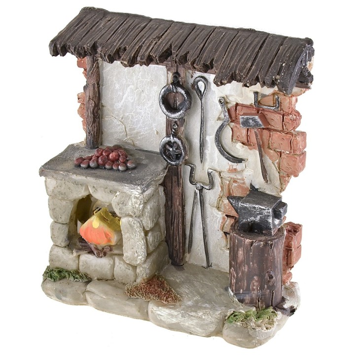 Blacksmith's shop with battery fire 11.5x4x12.5 cm h