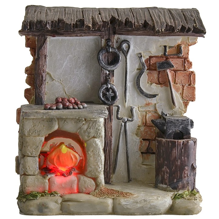 Blacksmith's shop with battery fire 11.5x4x12.5 cm h