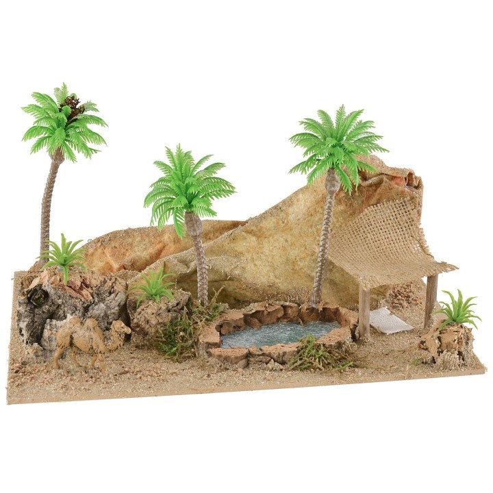 Oasis with camel 26x18x14 h. 