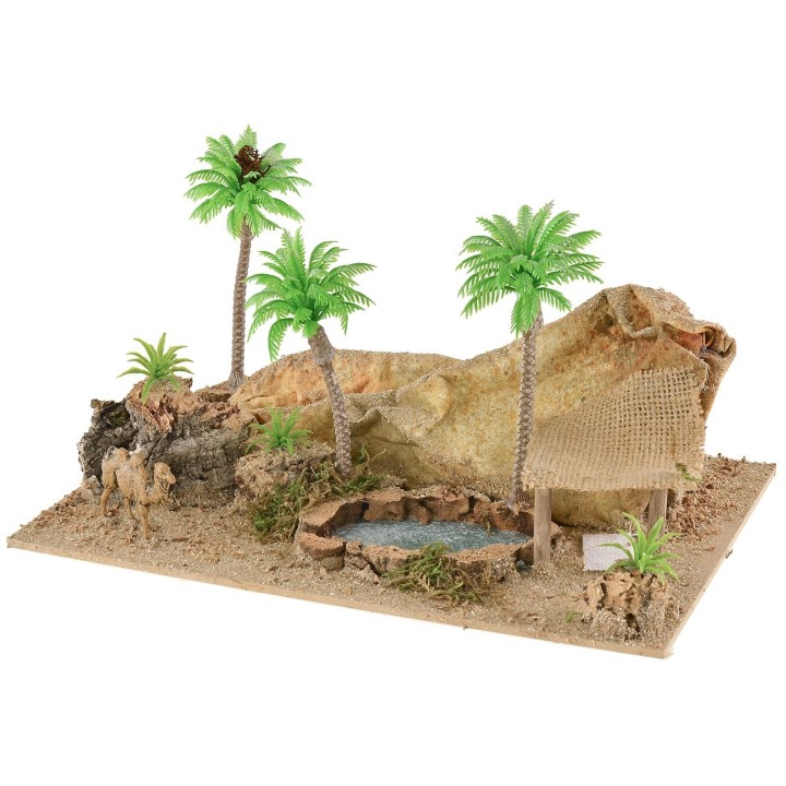 Oasis with camel 26x18x14 h. 