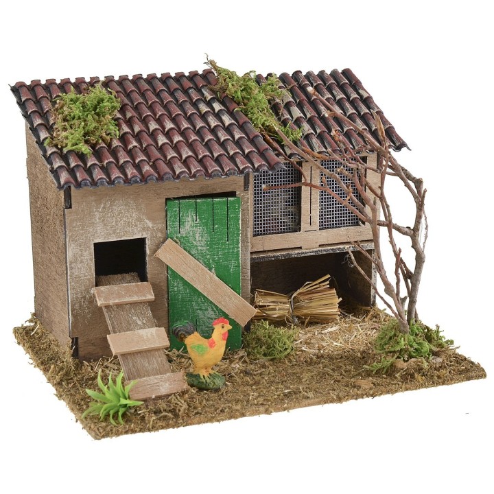 Ambientazione per presepe con pollaio e conigliera cm 19x15x13 h