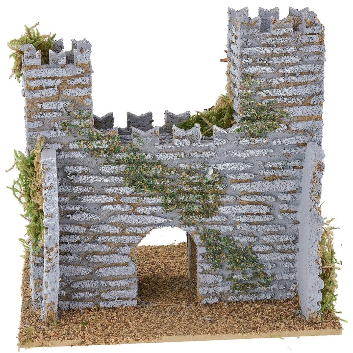 Castello per presepe con torri cm 15x13x14,5 h