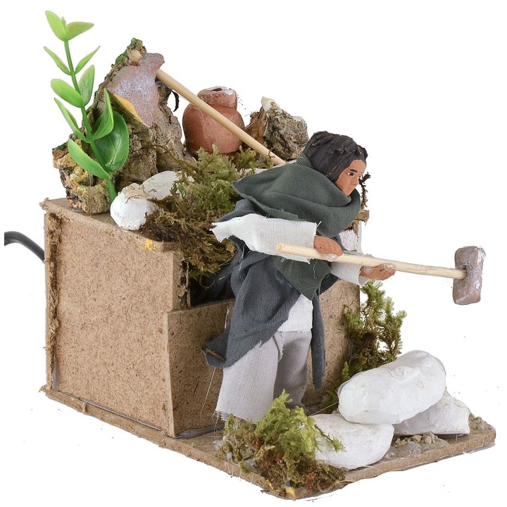 Moving stone crusher for 10 cm nativity scene