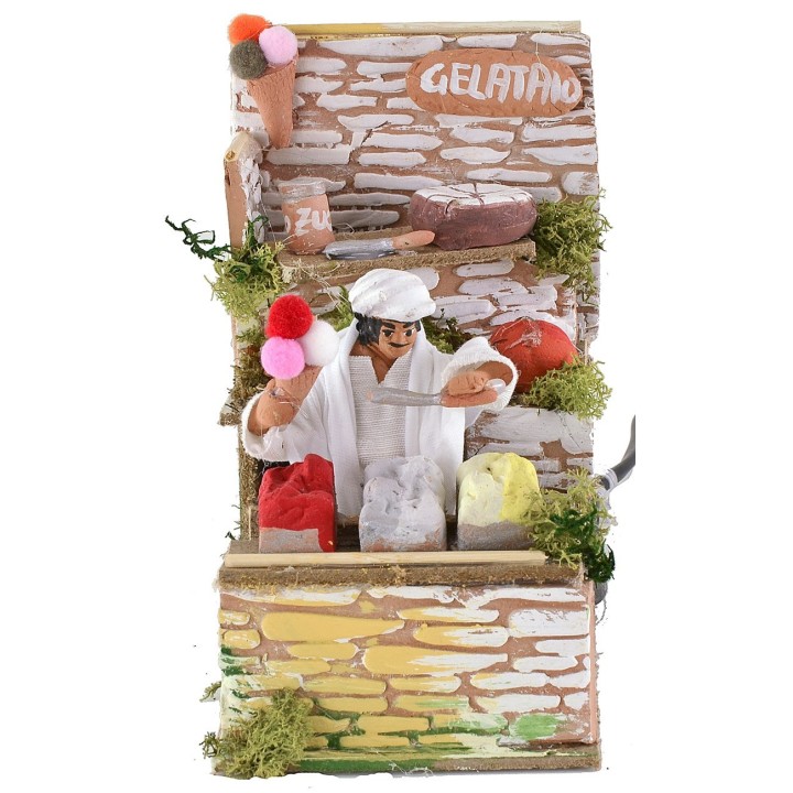 Moving ice cream maker for 10 cm nativity scene
