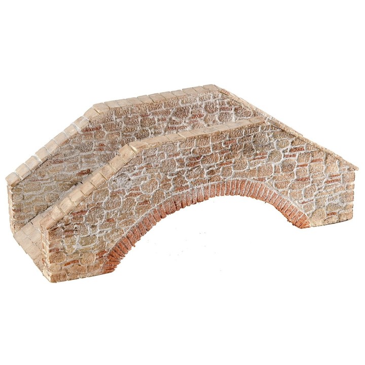 Puente de piedras enlucidas para belén de 30x12x11,5 cm h