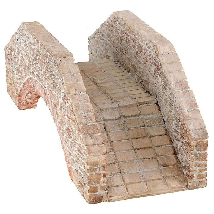 Puente de piedras enlucidas para belén de 30x12x11,5 cm h
