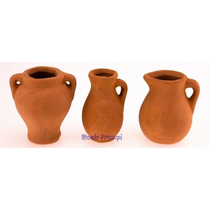 Juego de 3 ánforas 4 cm h. 