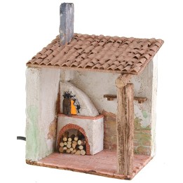 Horno estucado y funcional con tejado de 15x12x22,5 cm h