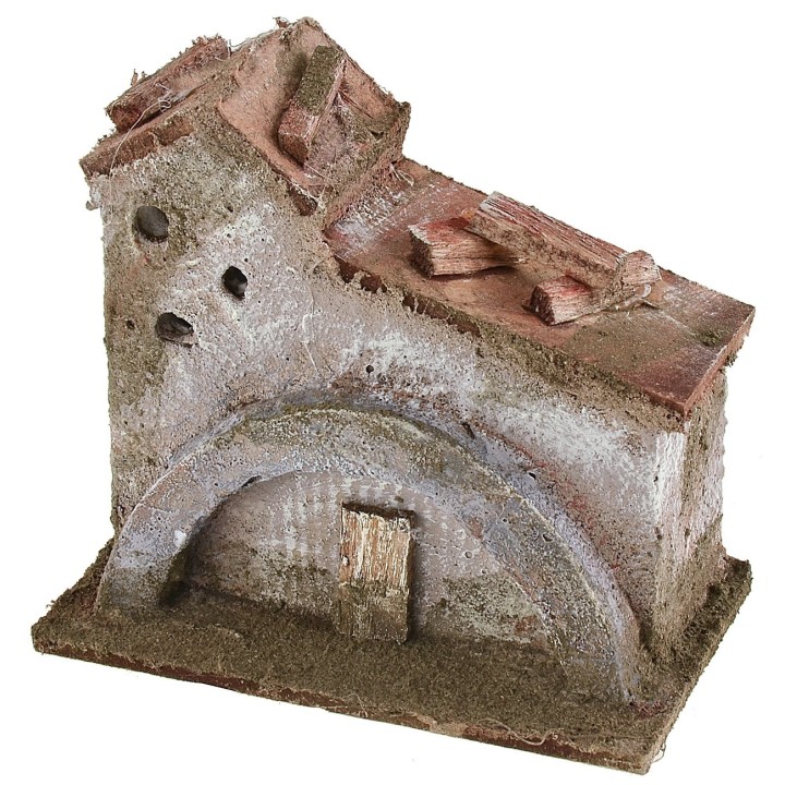 Farmhouse with arch for nativity scene cm 9x5.5x8 h