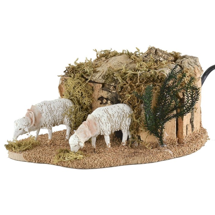 Pair of sheep series 12 cm Landi Moranduzzo in motion 14x19x9 h