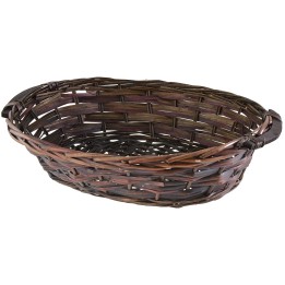 Cesta ovalada de mimbre oscuro cm con asas 51x40x13 h