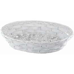 Cesta ovalada de mimbre blanco de 53x41x11,5 cm h