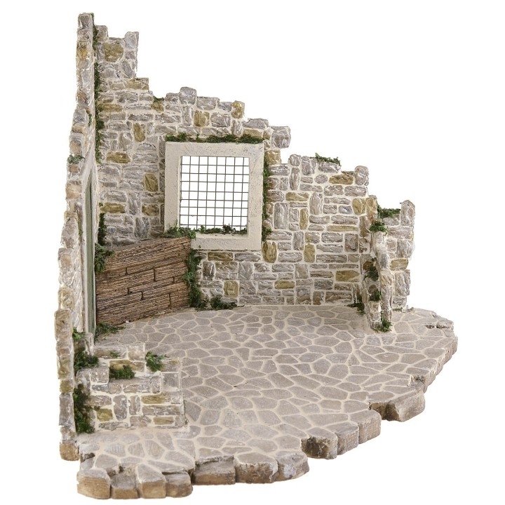 Resin setting for nativity scene 37x28.5x22.5 cm h