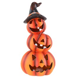 Muñeco de calabazas con luces LED que cambian de color a pilas