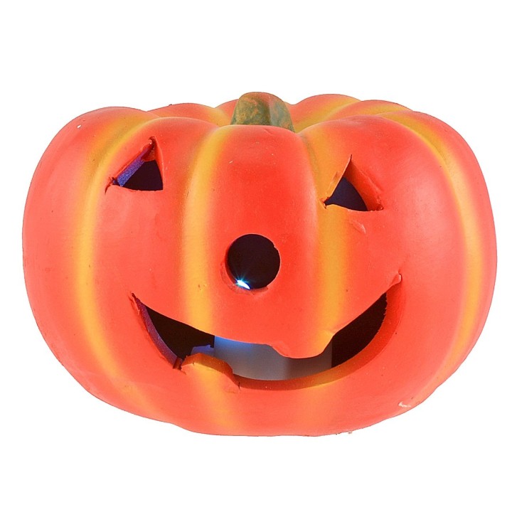 Halloween pumpkin with battery-operated color-changing LED