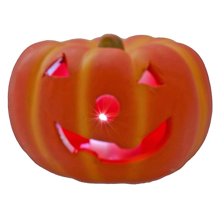 Halloween pumpkin with battery-operated color-changing LED