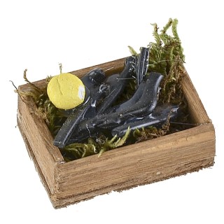 Wooden box with eels 3.6x2.7x1.3 cm h