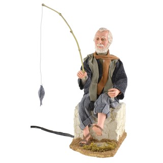 Pescador sentado con movimiento triple serie 30 cm