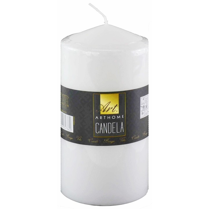White wax candle h 15 cm