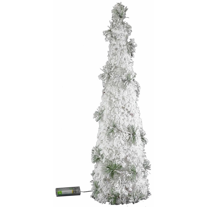 Albero innevato con micro led a batteria h 60 cm