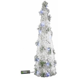 Albero innevato con micro led a batteria h 60 cm