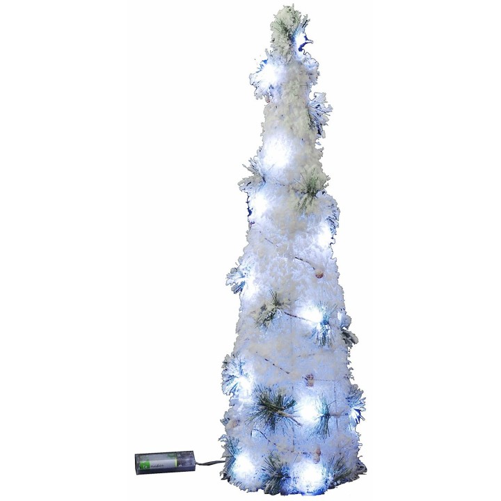 Albero innevato con micro led a batteria h 60 cm