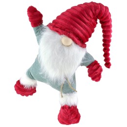Gnomo natalizio con barba h 63 cm