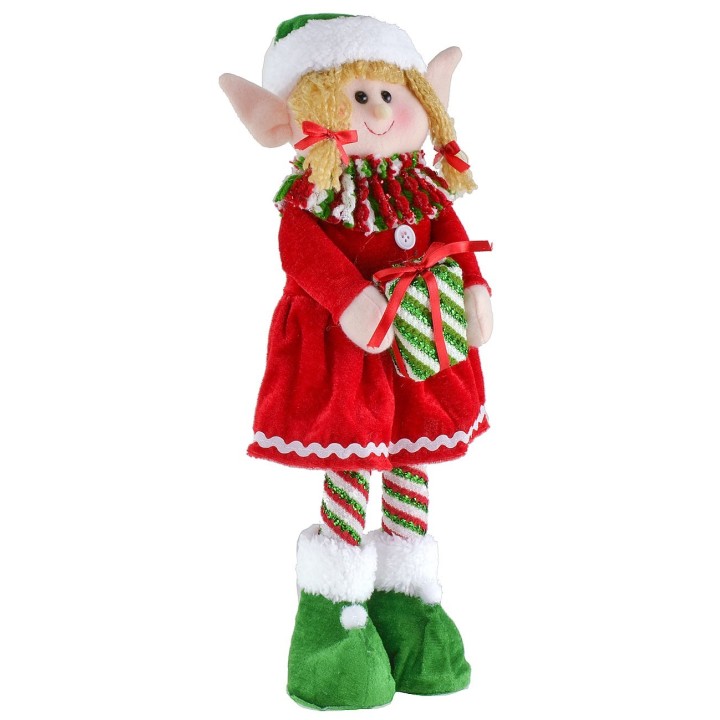 Elfo navideño femenino h 57 cm