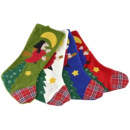 Calza della befana in colori assortiti cm 16x32 h