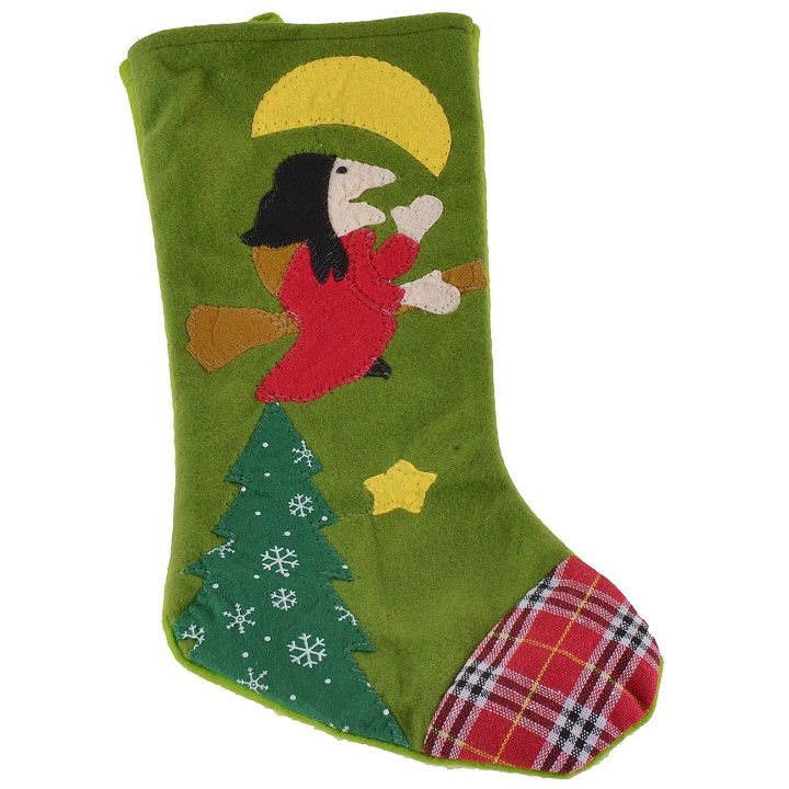 Calza della befana in colori assortiti cm 16x32 h