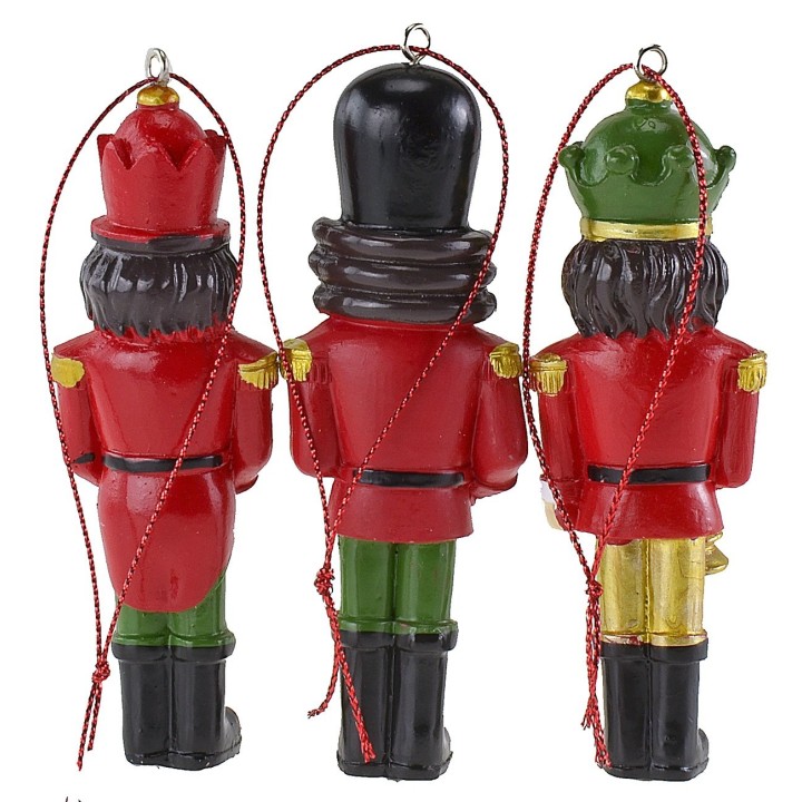 Set of 6 Christmas tree hanger soldiers 10 cm h