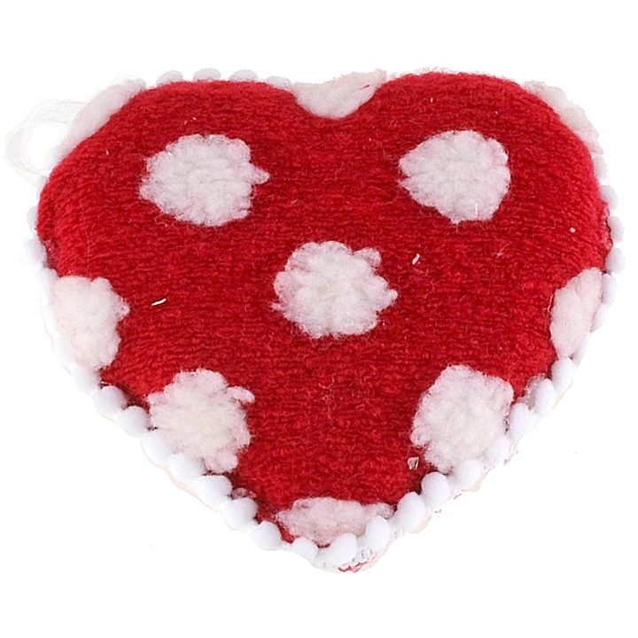 Appendino cuore a pois Natale cm 11,5x3,7x11 h