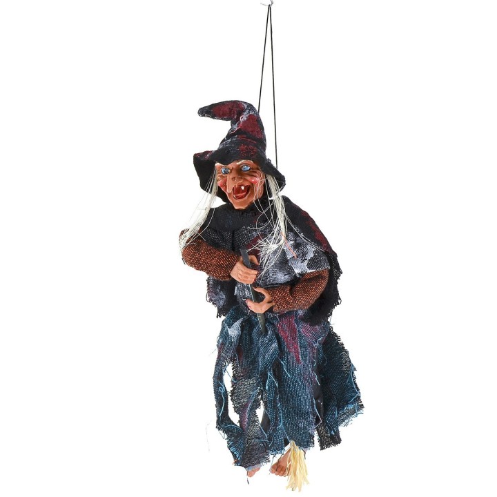 Hanging Befana with lights and sounds 42 cm