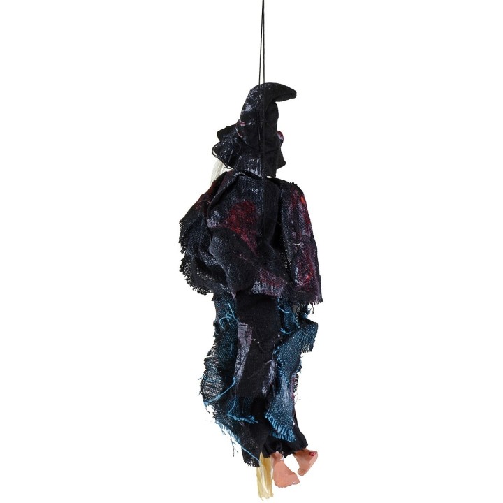 Befana d'appendere con luci e suoni 42 cm