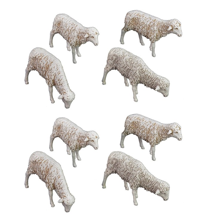 Set 8 pecore Landi Moranduzzo per statue 12 cm