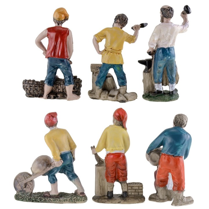 Set 6 statuine in resina serie 10 cm