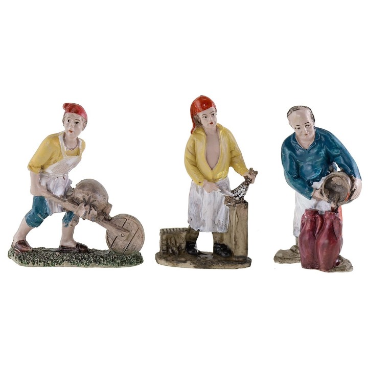 Conjunto de 6 estatuillas de resina serie 10 cm