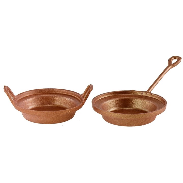 Set of 2 copper-colored saucepans ø 3.3-3.4 cm