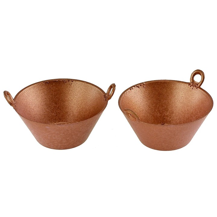 Set of 2 copper-colored saucepans ø 3.4 cm
