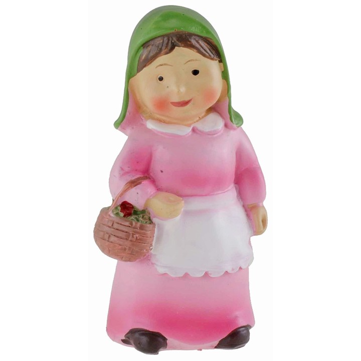 Pastorcita con cesta de resina de 10 cm estilo niño Oliver