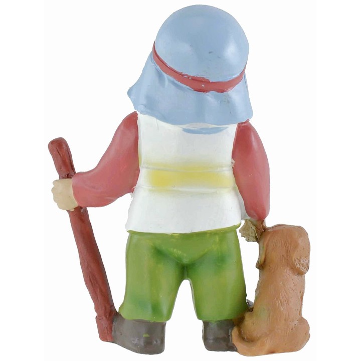 Shepherd with dog in resin 10 cm Oliver child style