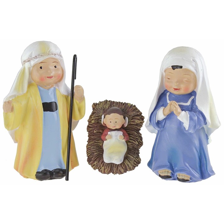 Natività 5 soggetti in resina cm 10 stile bambino Oliver
