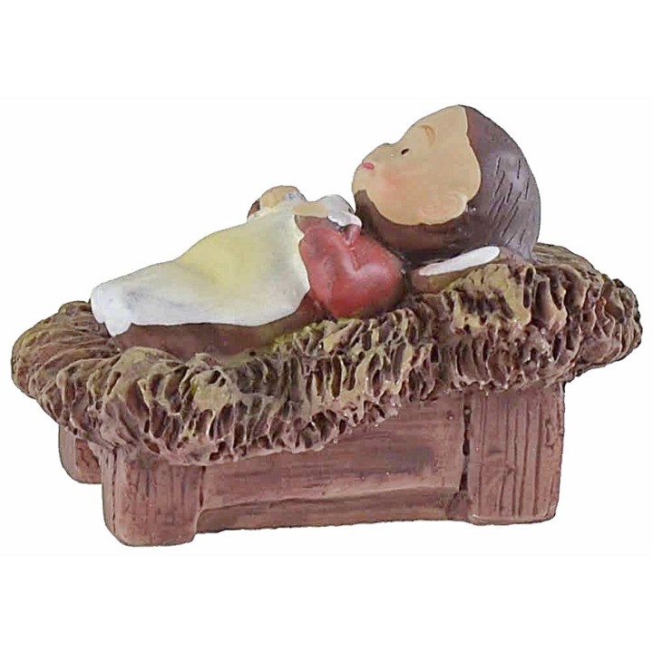 Nativity 5 subjects in resin 10 cm Oliver child style