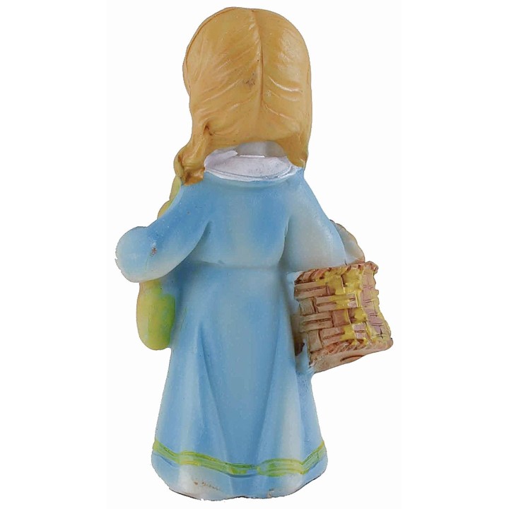 Pastorella con pane in resina cm 7 stile bambino Oliver