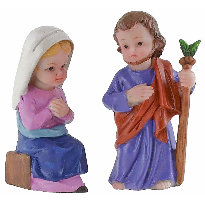 Nativity 6 subjects in resin 7 cm Oliver child style