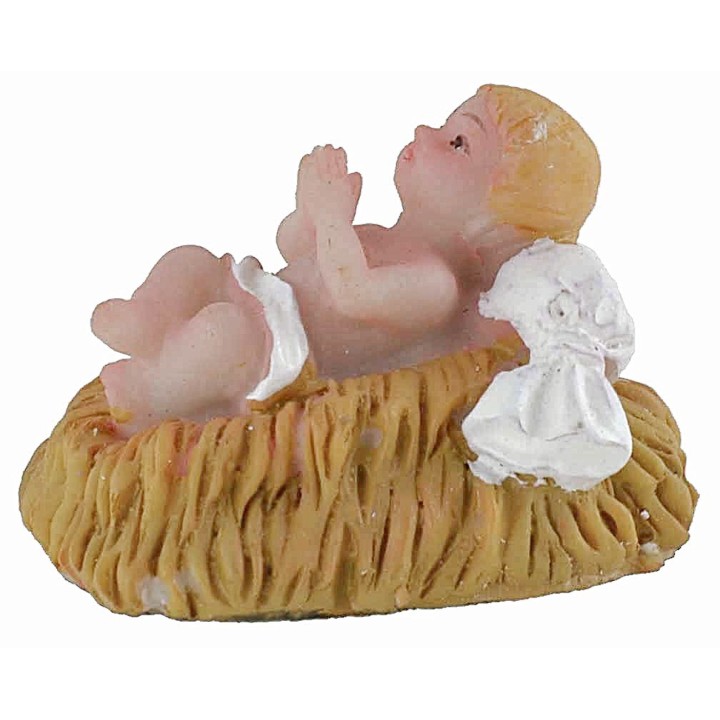 Natividad 6 figuras en resina de 7 cm estilo niño Oliver
